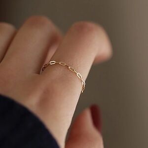 1 Pc Simple 925 Silver Hollow Square Chain ring